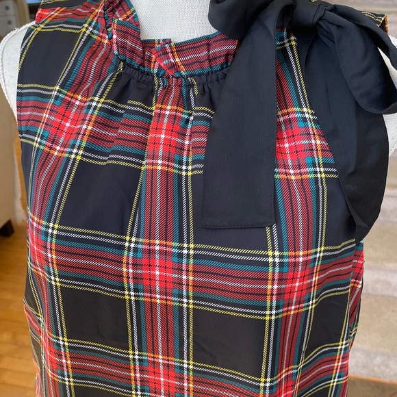 J. Crew Women’s Plaid Bow Neck Shift Dress- 4 - Picture 5 of 9
